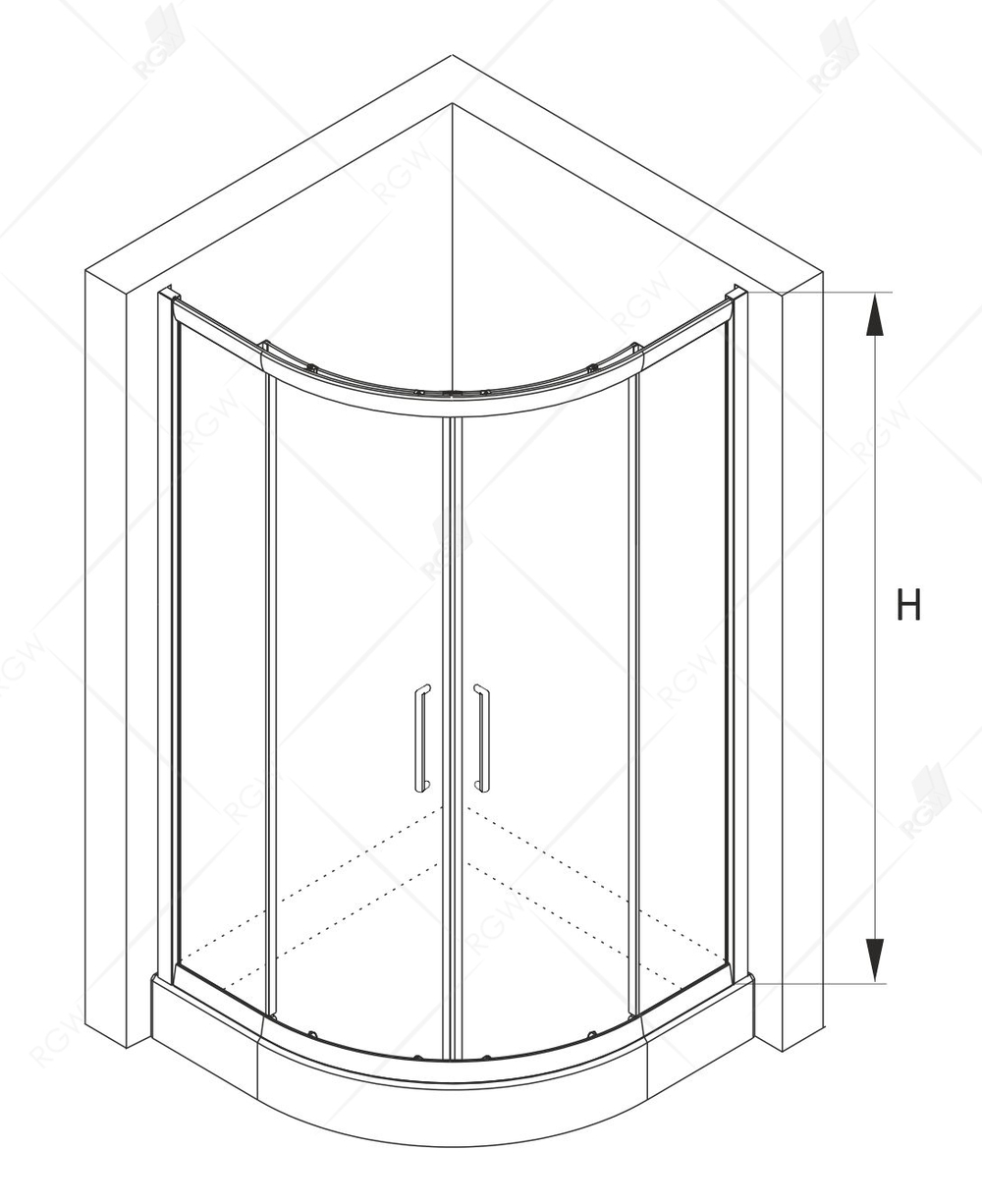 Душевой уголок RGW CL-54 (Прозрачное, 1000x1000)