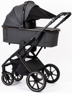 Детская коляска Peppy Tecla 3 в 1 с автокреслом Rise Shadow Antrazit Chrome Edition (Графитовый)