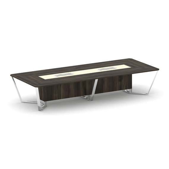 Steel Meet Стол переговорный прямоугольный MM-PR.B.SP-14 Дуб Мали/Ваниль Глянец/Нержавеющая Сталь/Хр