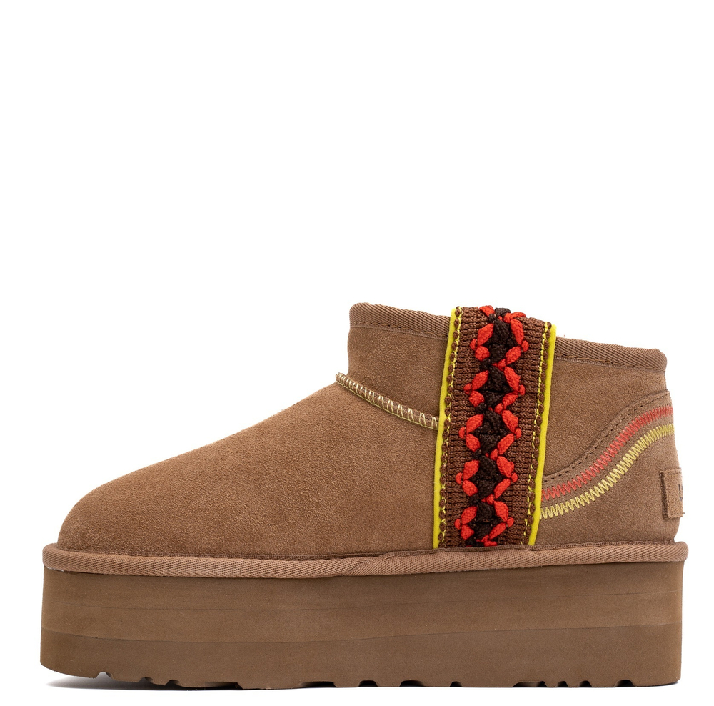 Ugg Classic Ultra Mini Braid Platform Chestnut