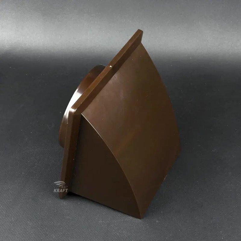 Вывод, выход стенной 175х175 мм с обратным клапаном с выходом D120 коричневый