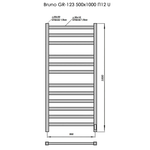 Полотенцесушитель электр. Bruno GR-123 500х1000 П12 black mat U