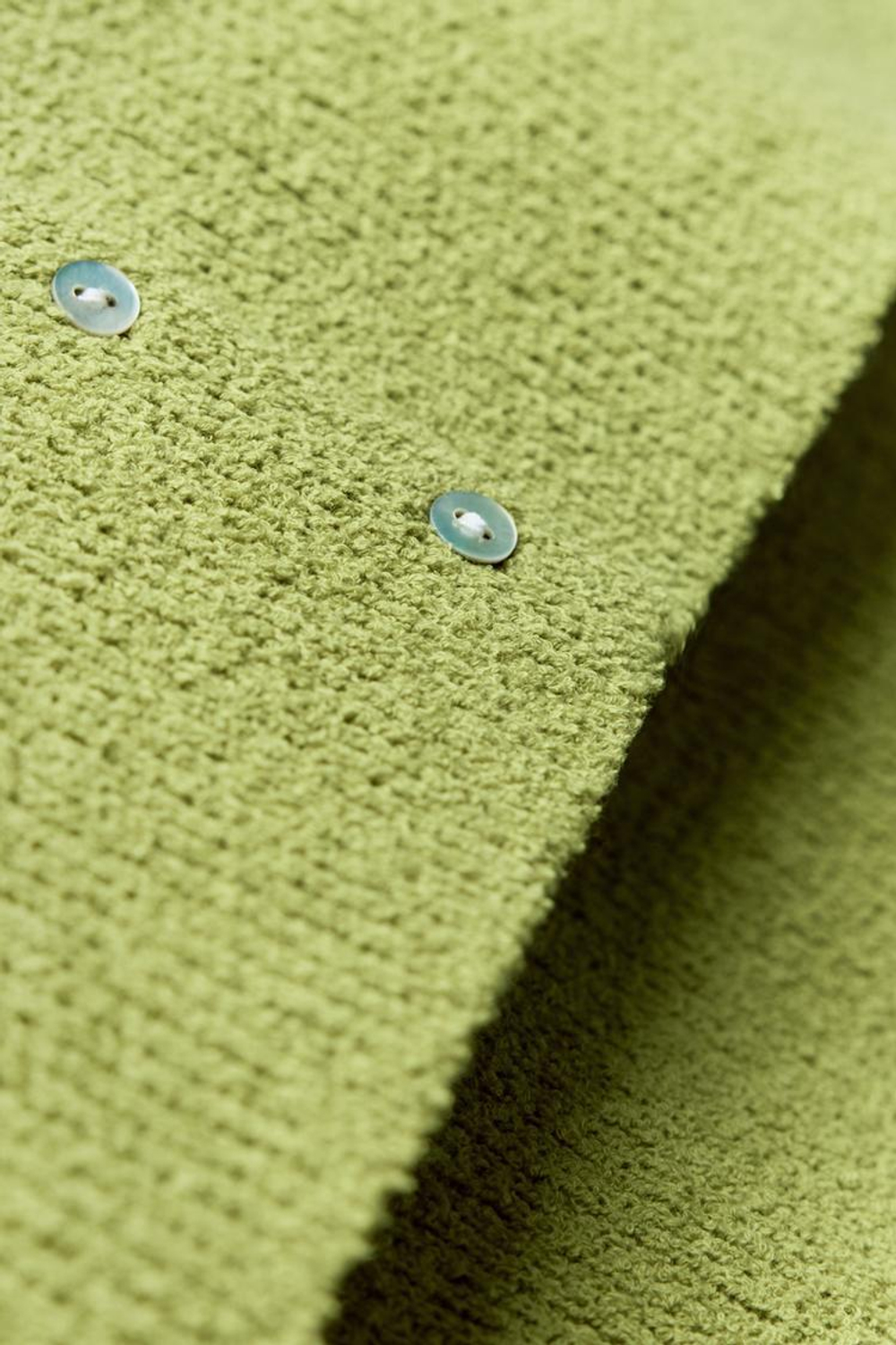 ZARA ОДНОТОННЫЙ ТРИКОТАЖНЫЙ ТОП С ПУГОВИЦАМИ СЗАДИ, ЗЕЛЕНЫЙ