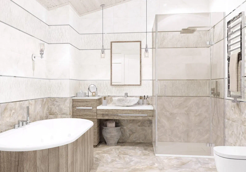 Настенная плитка Alma Ceramica TWU93SNH04R Sunshine 30x90 кремовый глянцевый под оникс