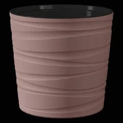 Кашпо для цветов пластиковое 8л d-26см «Модерн Мини» Пыльная роза