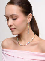 Колье Bubble Multicolor с селенитом Silver