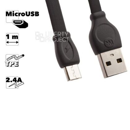 Кабель 1m USB/Micro 2.4A WDC-023 WK black