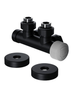 Узел нижнего подключения Royal Thermo Design PRO 15мм угловой М30х1,5 (черный)