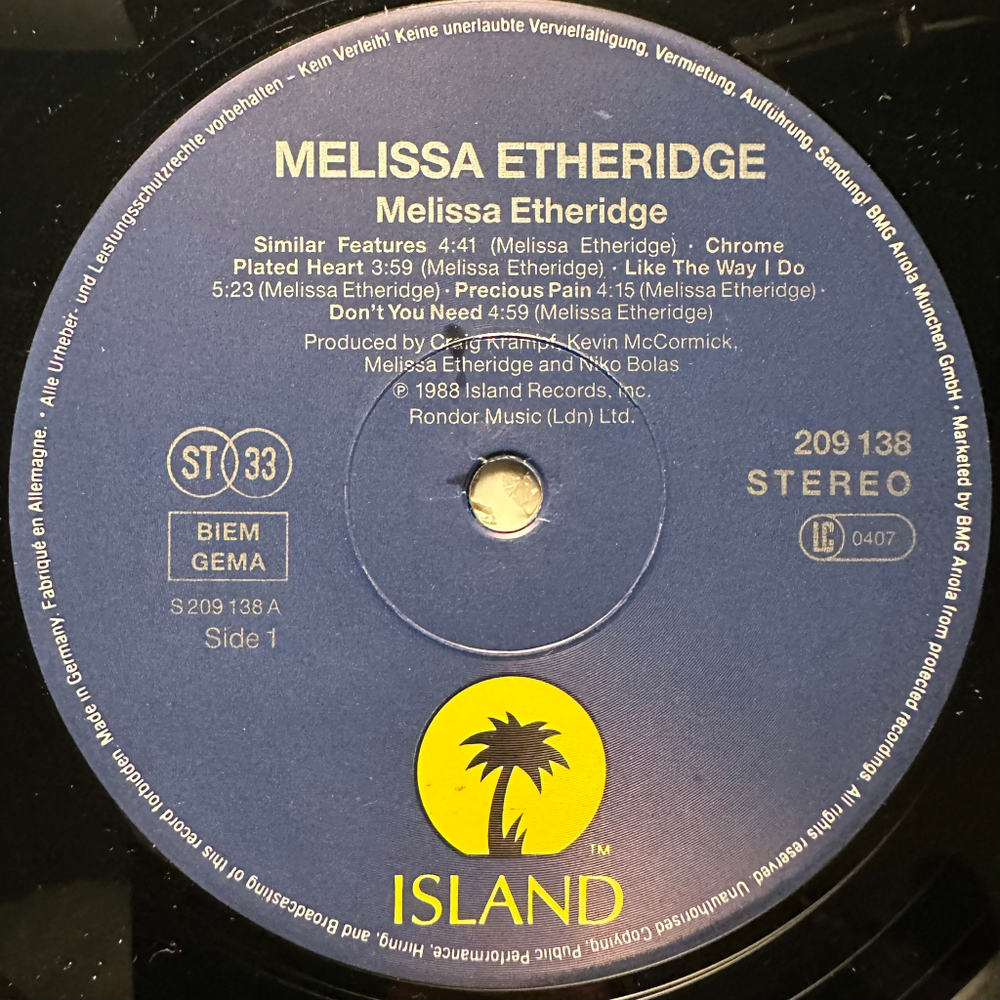 Melissa Etheridge - Melissa Etheridge (Европа 1988г.)