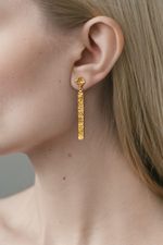 Серьги Мозаика длинные, позолота