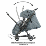 Санки - коляска Galaxy kids 3-3С серо-зеленый джинс арт. GK-3-3ССЗД