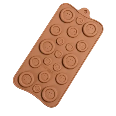 Форма «Пуговицы», 22×10,5 см, 19 ячеек, цвет шоколадный