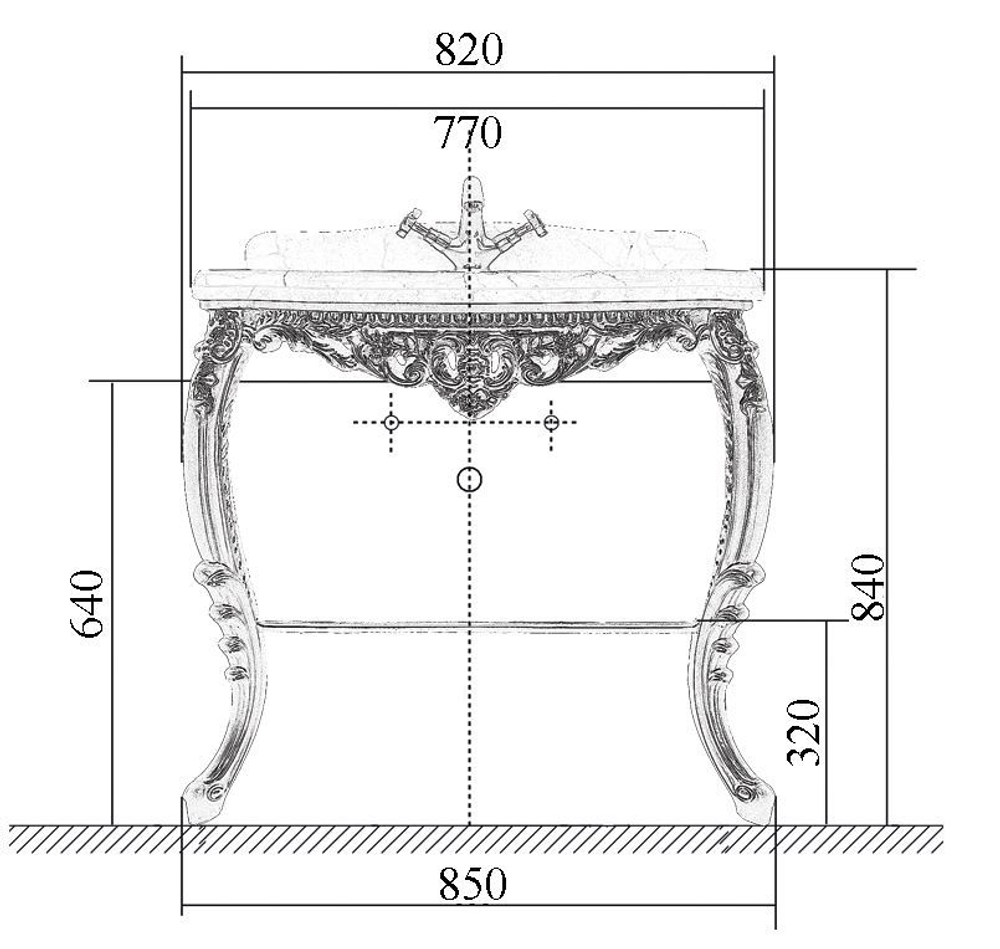 Консоль ISABELLA 80 арт. TS-10108-W белый глянец