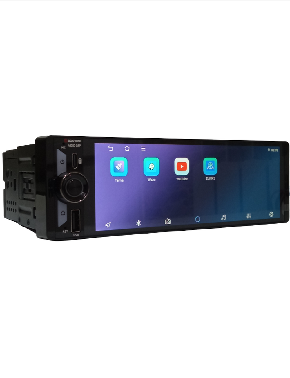 Автомагнитола 1DIN с экраном 6.28" DSP Android 4+64GB BOS-MINI BOSA628D-DSP