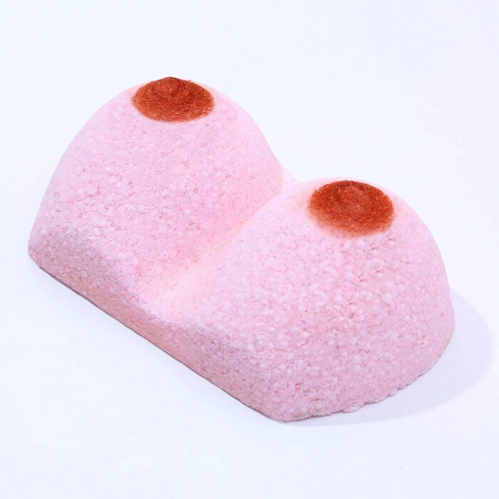 Бомбочка для ванны в форме груди Порадуй свои бидончики малина 110 г