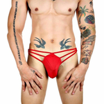 Красные сексуальные трусы-стринги на тонких бретелях (Размер: L) (Цвет: красный)