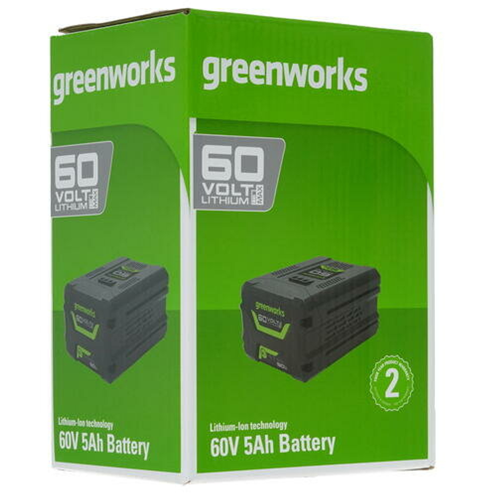 Аккумулятор GreenWorks, для техники 60V, Li-Ion, 5Ah, слайдер (2944907)