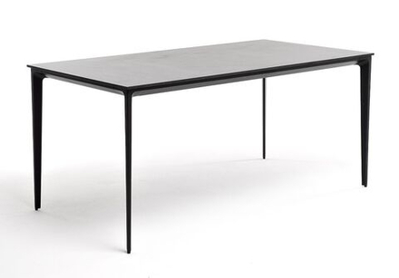 "Малага" обеденный стол из HPL 180х90см, цвет "серый гранит", каркас черный