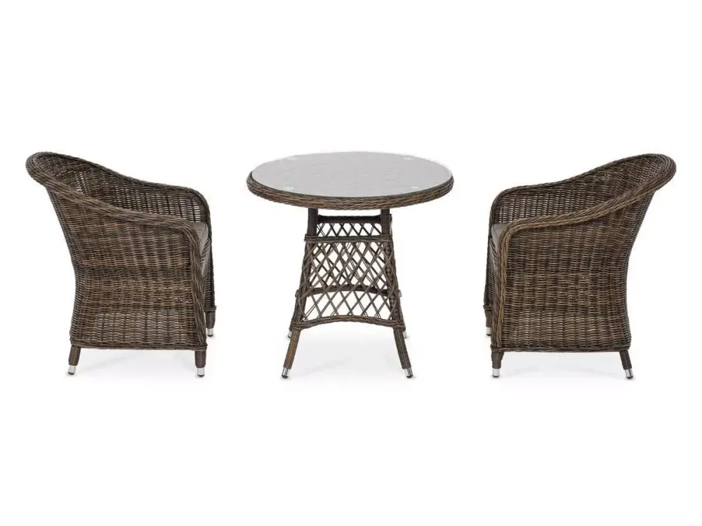 "Эспрессо-80 R" обеденная группа плетеная, цвет коричневый