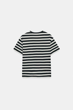 ZARA ФУТБОЛКА В ПОЛОСКУ ZA, МОРСКОЙ СИНИЙ