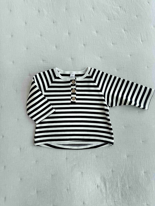 Лонгслив с пуговицами, Черный