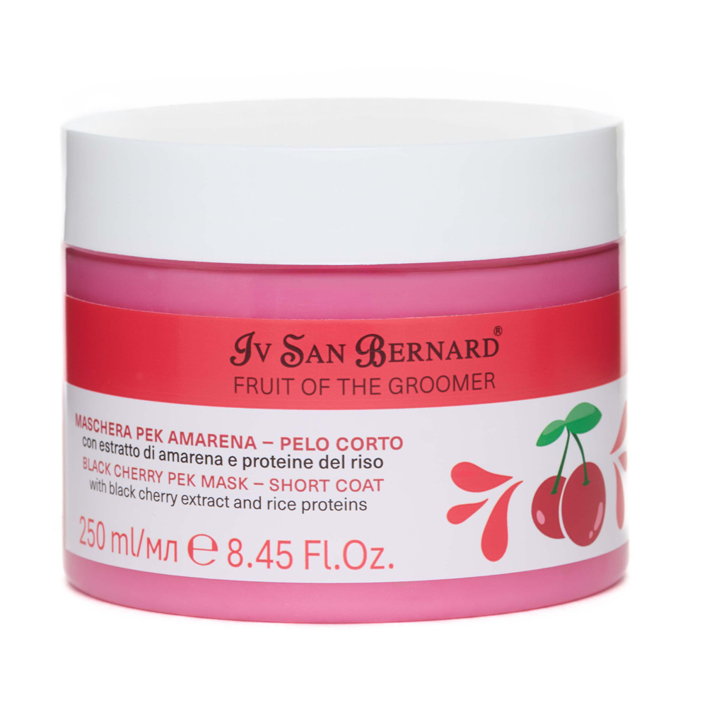 Маска Iv San Bernard Fruit of the Groomer Black Cherry восстанавливающая для короткой шерсти с протеинами риса 250 мл