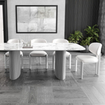 Стол овальный Denver 200, керамика глянцевая / две опоры