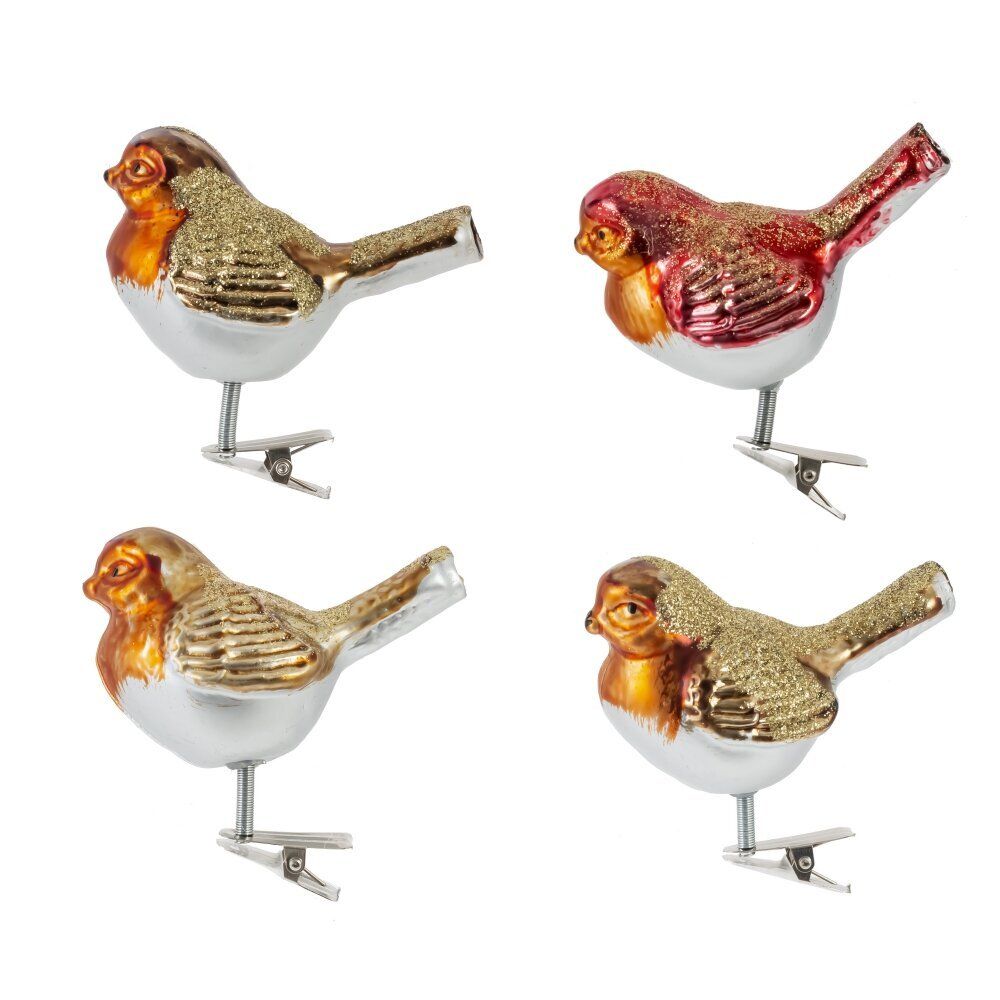 GAEM Украшение новогоднее на прищепке "Птичка", L8 W5 H8 см, 4в.