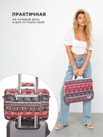 Сумка для ноутбука 15,6" и 17" с ремнем на плечо и большим карманом спереди (Бохо слоны)