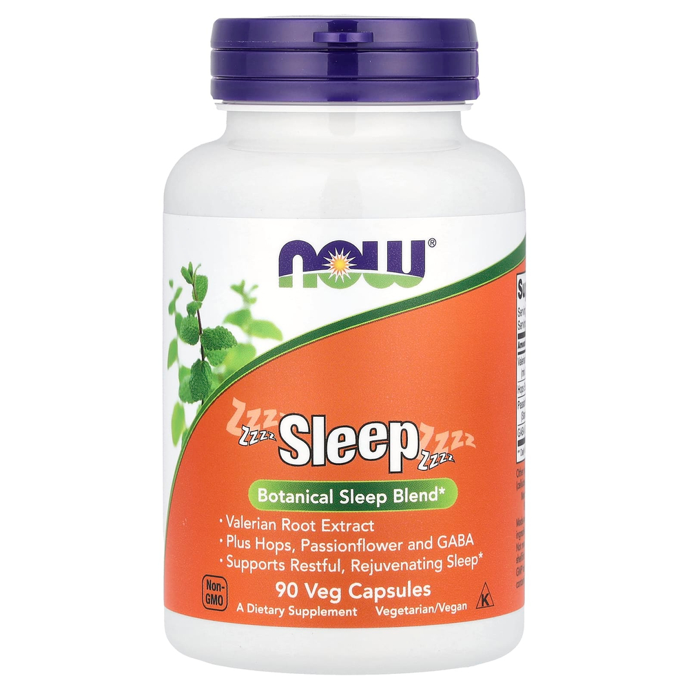 NOW Foods, Sleep, растительная смесь для сна, 90 растительных капсул