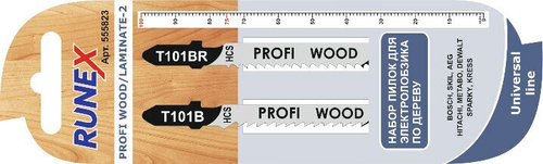 Набор пилок PROFI WOOD/LAMINATE-2 из 2 шт по дереву и ламинату T101B/T101BR "Runex"