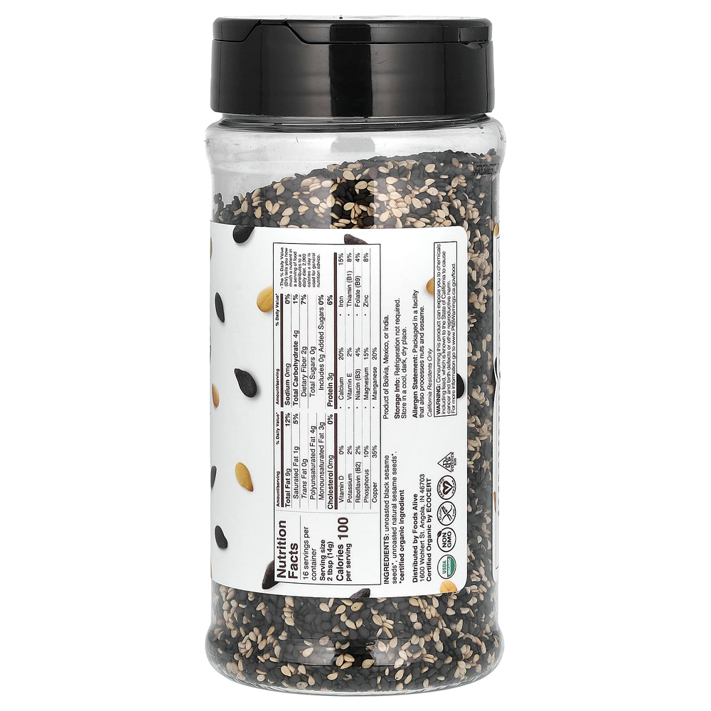 Foods Alive, Органический смокинг с кунжутом, шейкер, 227 г (8 унций)