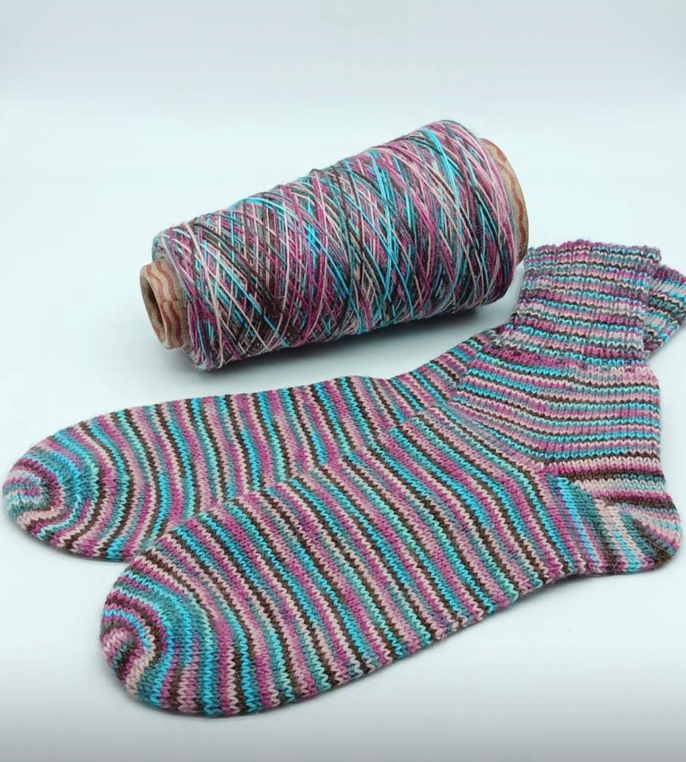 Caliza - Italy Stock- 75% шерсть, 25% п/а; 420м/100гр., мультиколор синий