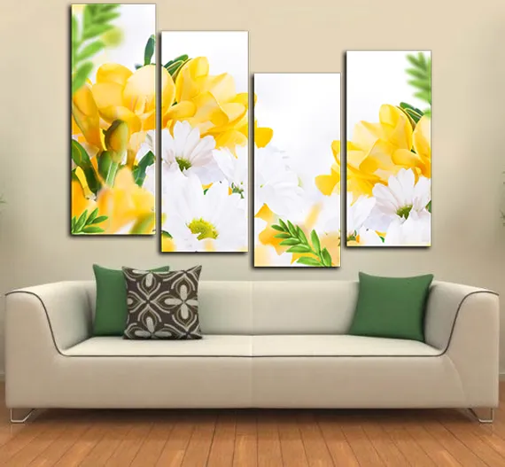 Модульная картина "Белые ромашки"