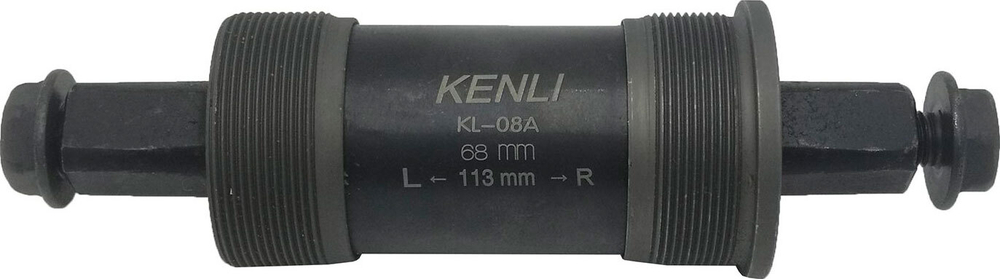 Каретка Kenli резьба BC 1,37"x24T L/R, пром. подшипники, L:BB68*113 мм, сталь BB-KL-08A-68/113-B