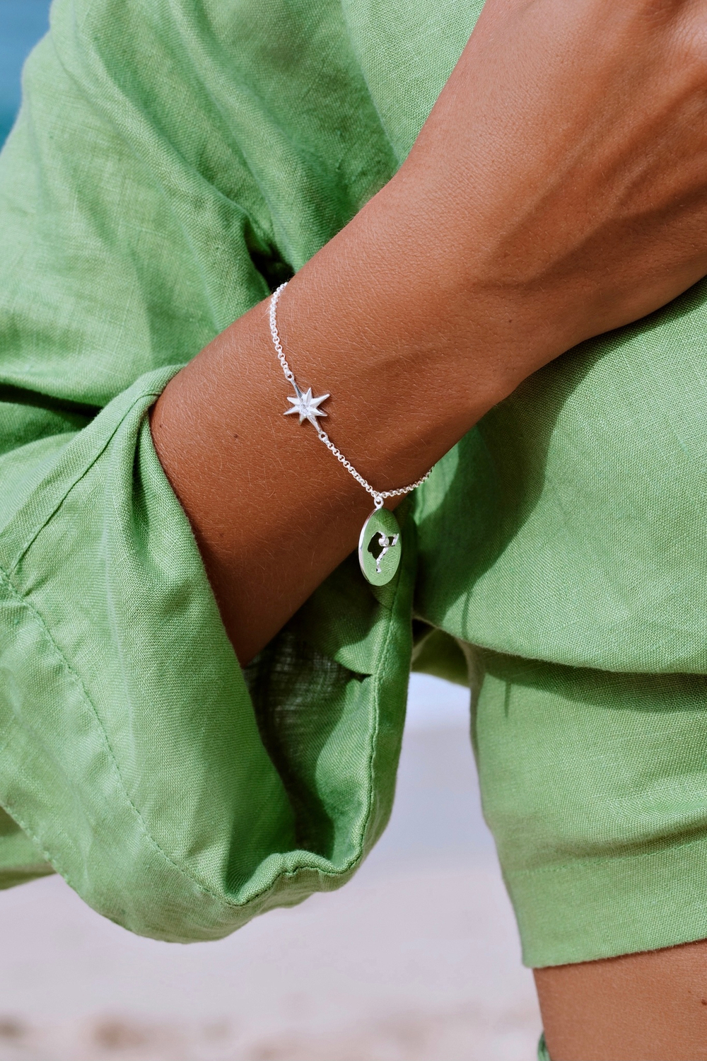 Браслет «Бали» с белым цирконом