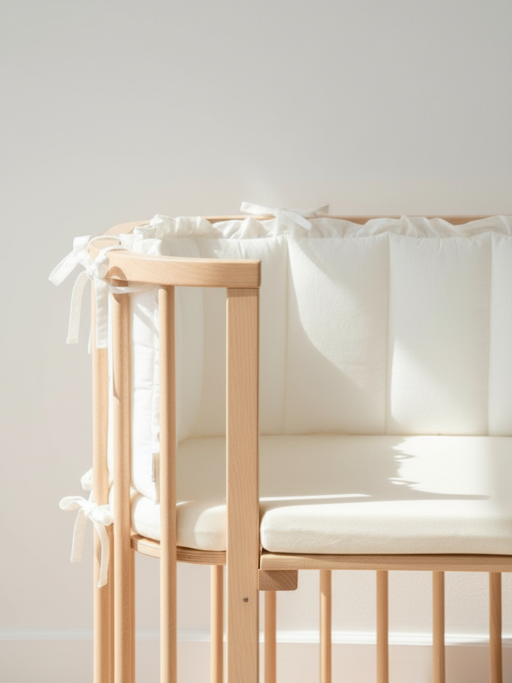 Бортик плоский с рюшами Белый Хлопок мини