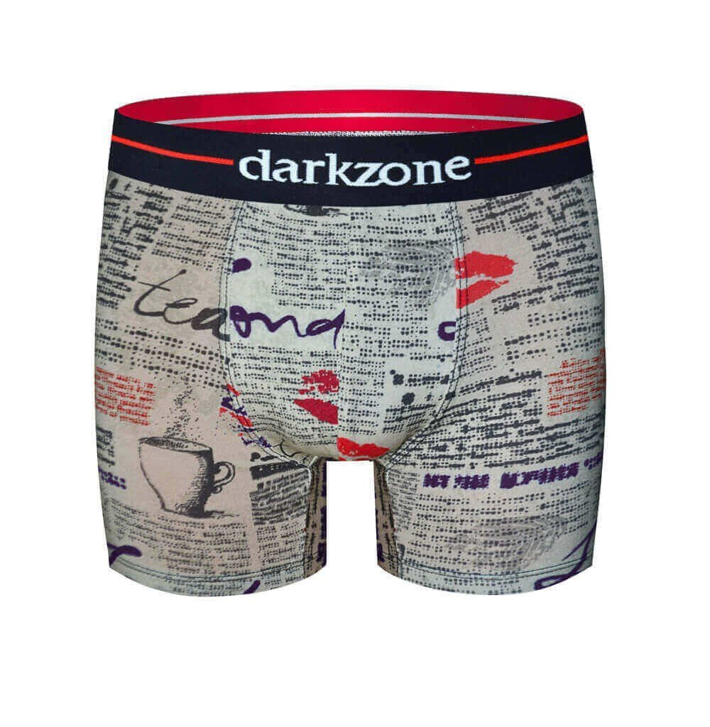 Мужские трусы-боксеры с принтом в виде газеты (Размер: L) (Цвет: бежевый)