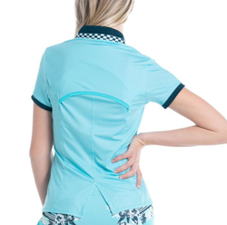 Женская теннисная футболка Lucky in Love Cool Urbana Geo Mod Notch Short Sleeve - cool