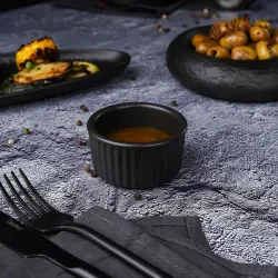 Соусник 90 мл d 7 см h4 см круглый фарфор Рамекин Black Raw Stellar P.L. Proff Cuisine [12]