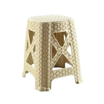 Плетенный табурет / крем