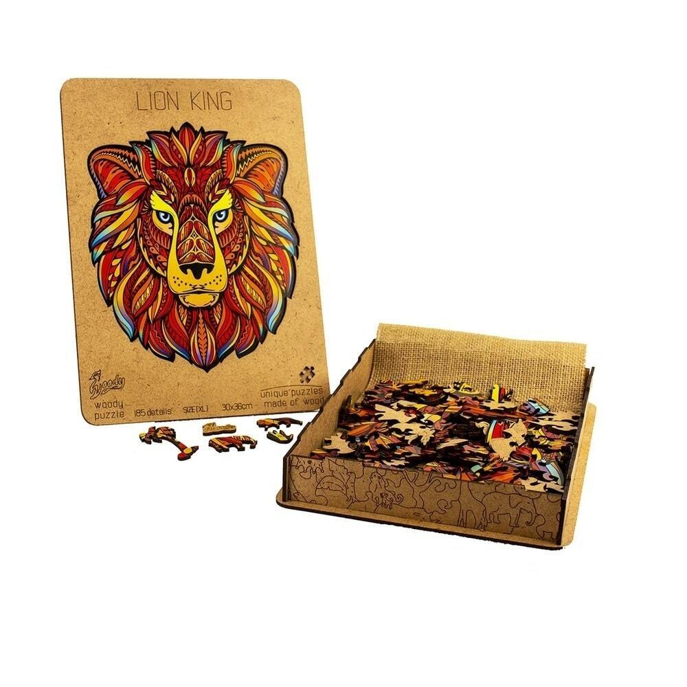 Король лев Chapa - Деревянные пазлы, детали разной формы, картины, голова льва
