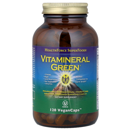 HealthForce Superfoods, Vitamineral Green, версия 5.6, 120 веганских капсул