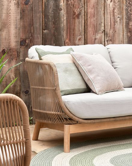 Кресло Catalina из зеленой веревки и массива акации La Forma Испания