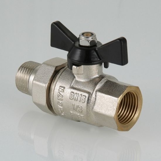 Кран шаровой Valtec Perfect 1" ВР/НР с полусгоном ручка-бабочка (арт. VT.327.N.06)