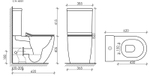 Унитаз-компакт безободковый Ceramica Nova Metropol Rimless CN4001MB с крышкой-сиденьем микролифт, черный матовый