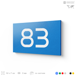 Табличка с номером 83 на дверь квартиры, для офиса, кабинета, аудитории, склада, голубая 120х70 мм, Айдентика Технолоджи