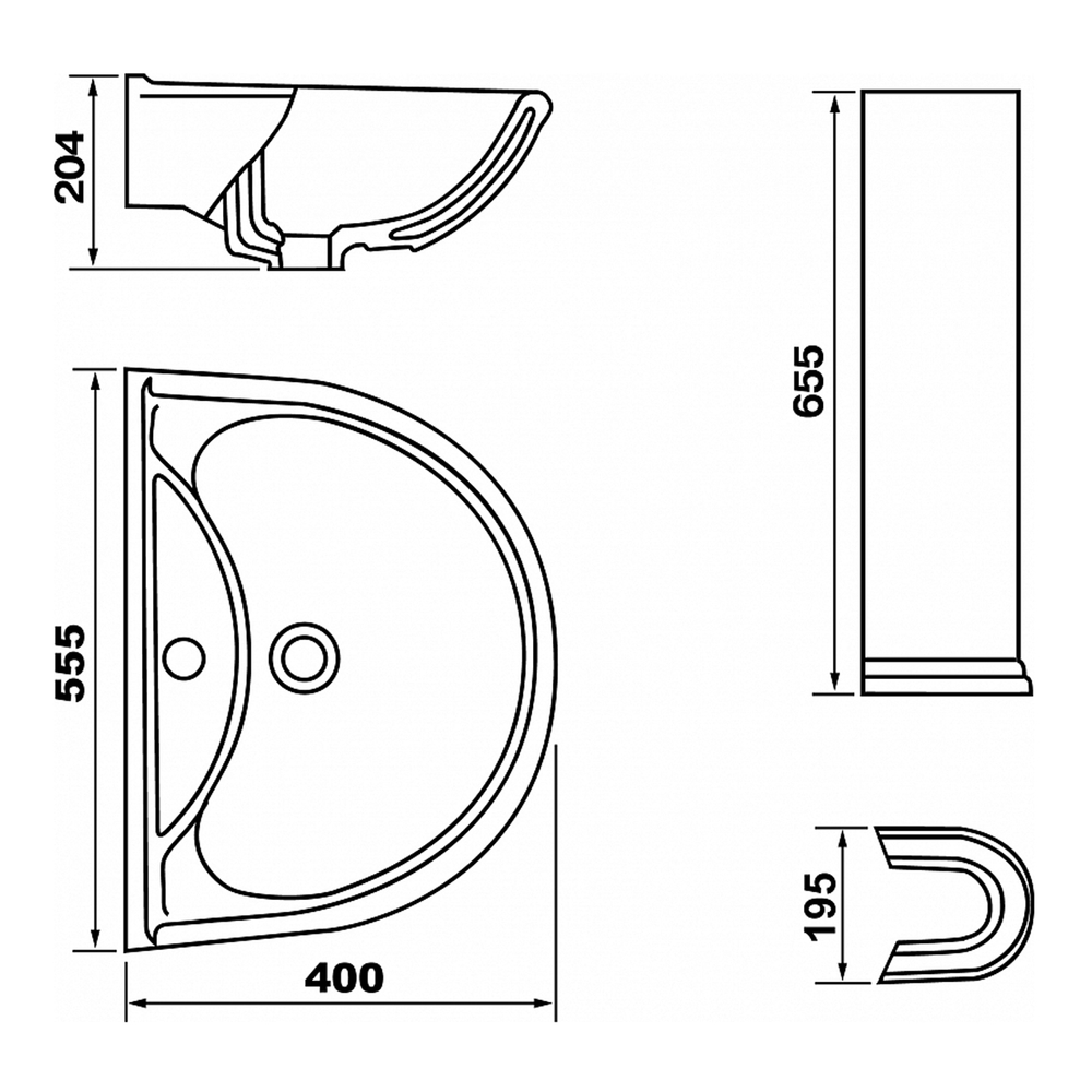 Умывальник-тюльпан "Престиж-55" синий (Ст.Оскол)