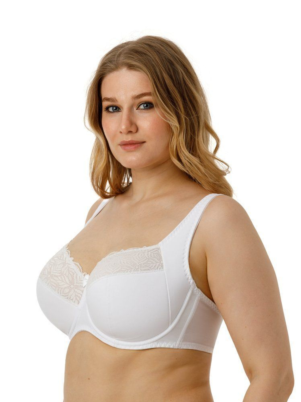 Бюстгальтер на каркасах с мягкими чашками и широким станом (Размер: 75D) (Цвет: белый)