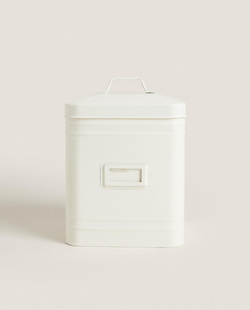 Zara Home Коробка для хранения из металла, цвет кремовый, 20.5 см